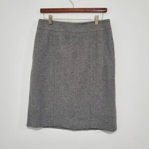 Vintage y2k Banana Republic Wool Herringbone Gray Skirt Size 8 Petite